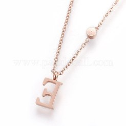 (vente d'usine de bijoux) Colliers pendentifs initiaux en acier inoxydable 304&nbsp;NJEW-G321-04RG-E