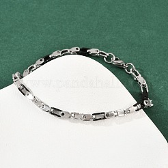 Браслеты-цепочки из нержавеющей стали 201 звено для мужчин и женщин&nbsp;BJEW-B143-03PB