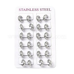 Boucles d'oreilles créoles en acier inoxydable 201&nbsp;EJEW-D354-21P-01