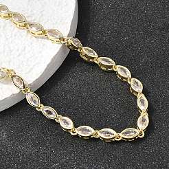 Collane tennis geometriche in ottone con micro pavé di zirconi cubici&nbsp;NJEW-C121-02C-G