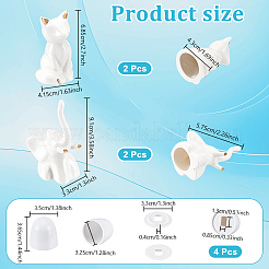 Круглые пластиковые крышки для болтов унитаза с дополнительными шайбами и керамическими украшениями&nbsp;AJEW-NB0008-28