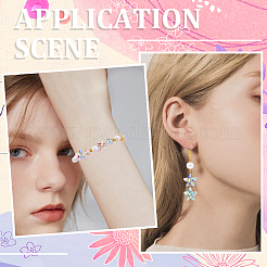 100 шт. 10-х цветные стеклянные бусины ручной работы в виде морских звезд&nbsp;GLAA-SC0002-80B