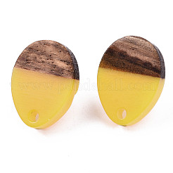 Accessoires de boucles d'oreilles en résine et bois de noyer&nbsp;MAK-N032-006A-A04