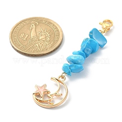 Decorazioni pendenti con perline turchesi sintetiche&nbsp;HJEW-JM01194-01