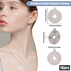 16 pendentif en acier inoxydable 201&nbsp;STAS-BBC0008-42P