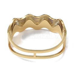 Полые волнистые браслеты из нержавеющей стали 304 для женщин&nbsp;BJEW-U002-13G