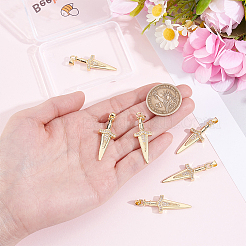 6pcs pendentifs en laiton micro pavé de zircone cubique&nbsp;KK-BBC0027-33