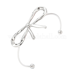 Браслеты-манжеты из нержавеющей стали 304 с бантом&nbsp;LS-BJEW-S171-01A-P