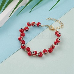 Braccialetti fatti a mano con perline malocchio&nbsp;BJEW-JB05856-01