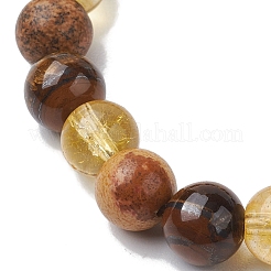 Oeil de tigre naturel rond de 8 mm et jaspe photo&nbsp;BJEW-JB10625-03