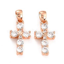 Pendentifs avec zircon cubiques à micro-pavés en laiton&nbsp;ZIRC-P089-21RG