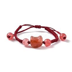 Браслеты из бисера с кошачьей головой и мозгами из смолы&nbsp;LS-BJEW-L701-02A