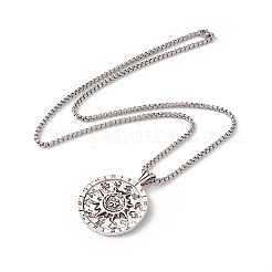 Sole con 12 costellazione collana pendente in lega con catene in acciaio inossidabile 304&nbsp;NJEW-C007-11AS