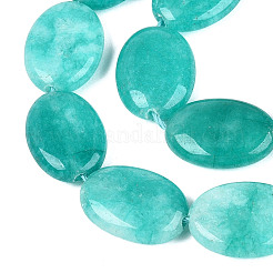 Teñidos naturales blancas abalorios de jade hebras&nbsp;G-N370-01A-05