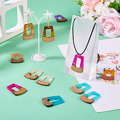 16шт 8 цвета подвески из смолы и дерева&nbsp;RESI-TA0003-72