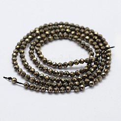 Chapelets de perles de pyrite naturelle &nbsp;LS-G-K185-03