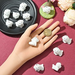 4стиль 4 шт. подвески в виде милых щенков из флокированной смолы&nbsp;RESI-YW0003-43A