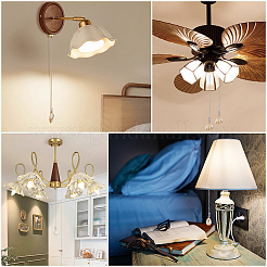 16 шт. 8 стиля подвески из натуральной ракушки для потолочного вентилятора с цепочкой-удлинителем&nbsp;PALLOY-CP00004