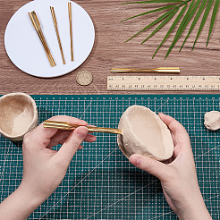 5шт латунный дырокол для керамической глины&nbsp;AJEW-FG0005-10