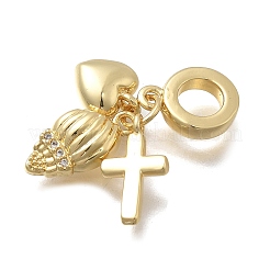 Латунь микропаве прозрачный кубический цирконий европейские подвески с подвесками&nbsp;KK-D431-033D-G