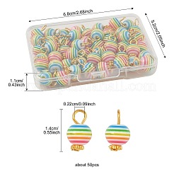 50 шт. подвески из прозрачной смолы в полоску&nbsp;PALLOY-FS00041-01