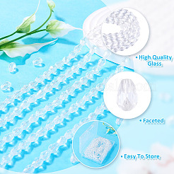 5 Strang transparenter tropfenförmiger Glasperlen&nbsp;GLAA-TA0004-21B