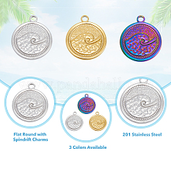 18 шт. подвески из нержавеющей стали 201 двух цветов&nbsp;STAS-DC0013-43