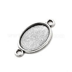 Старинное серебро тибетский стиль сплава параметров соединителя плоский овал кабошон&nbsp;TIBE-M022-06AS