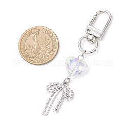 Подвеска в форме сердца из гальванического стекла HJEW-JM04357