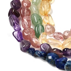 Нити бусин из натурального клубничного кварца&nbsp;G-L610-B15-01