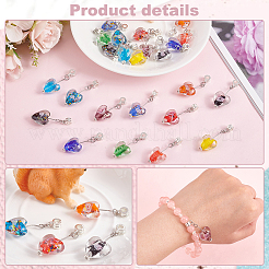 24шт 12 цвета ручной работы светящиеся лэмпворк европейские висячие подвески&nbsp;PALLOY-AB00086