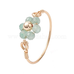 Кольцо с цветком из натурального драгоценного камня&nbsp;RJEW-JR00711-01