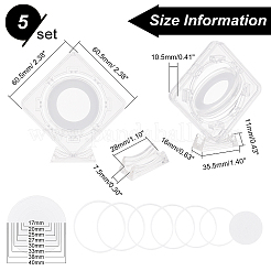 Drehbare flache runde Münzboxen aus Kunststoff&nbsp;OBOX-WH0005-12