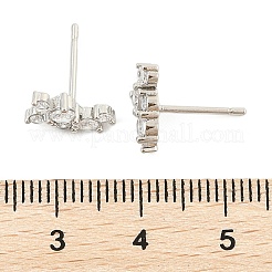 Messing Micro Pave klare Zirkonia Ohrstecker&nbsp;EJEW-R016-26P-16