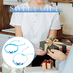 Регулируемые браслеты из нейлоновой оплетки из бусин BJEW-TA00481