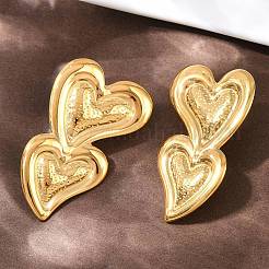 Серьги-гвоздики в форме сердца из нержавеющей стали 304&nbsp;EJEW-I320-24G-05