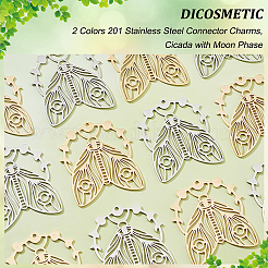 12 шт. подвески из нержавеющей стали 201 двух цветов&nbsp;STAS-DC0012-21