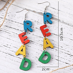 Деревянные серьги-подвески к началу учебного года&nbsp;FS-WG1F780-01