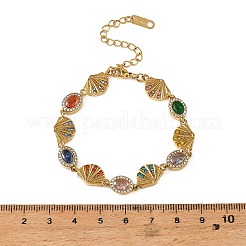 Bracelets à maillons en acier inoxydable 304 avec strass&nbsp;SA-CBA183D-09A-G