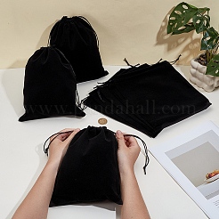 16 шт. прямоугольные черные бархатные мешочки&nbsp;TP-NB0001-82