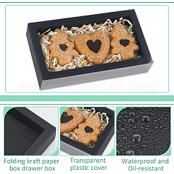 Складные ящики для бумаги с прозрачной пластиковой крышкой CON-WH0095-68A-04