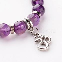 Bracciali con ciondolo simbolo om in lega&nbsp;BJEW-JB02377-03