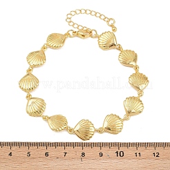 Браслеты-цепочки из латуни в форме ракушек для женщин&nbsp;BJEW-K248-07C-G