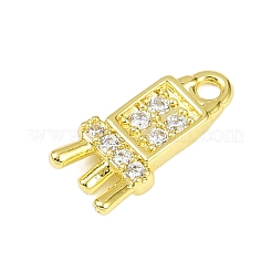 Латунные микропаве прозрачные подвески с фианитом&nbsp;LS-KK-L238-15G