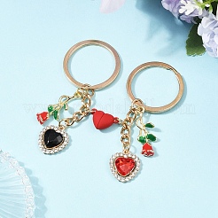 Брелок для ключей ко дню святого валентина из сплава со стразами&nbsp;KEYC-YW00184