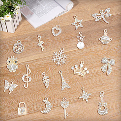 40 Stück 20 Stile Legierungsanhänger mit Strass&nbsp;FIND-BM0001-36