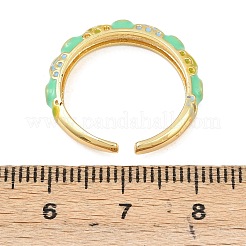 Открытые манжеты из латуни с микропаве и цирконием для женщин&nbsp;RJEW-K305-03E-G