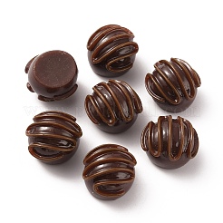 Круглые кабошо из непрозрачной шоколадной смолы&nbsp;RESI-WH0026-71A