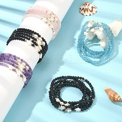 Ensemble de bracelets extensibles en perles naturelles et synthétiques&nbsp;BJEW-JB09495