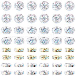 60 pièce de 2 styles en pâte polymère avec perles strass&nbsp;DIY-TA0016-14